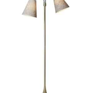 Fodgænger Gulvlampe messing m/sort nistret skærme