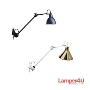 Lampe Gras No. 222 væglampe - Sort/messing / Conisk