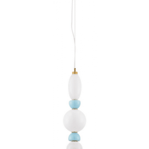 OBRIE Loftlampe i porcelæn og opalglas Ø20 cm 27W LED - Orange/Blå/Lilla/Messing/Opalhvid