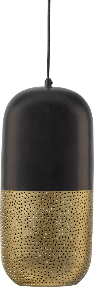 Pendel-/hængelampe WOOOD Exclusive Tirsa i mat sort/antik messing Ø20 x H46 cm