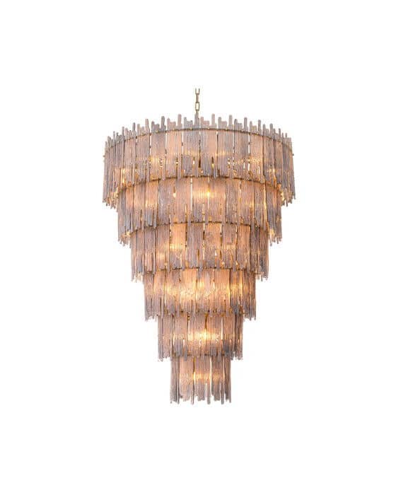 Saint Roch lysekrone børstet messing