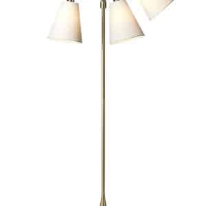 Trafik Gulvlampe messing m/hvide skærme