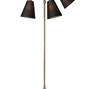 Trafik Gulvlampe messing m/sorte skærme