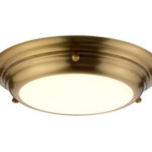 Welland Badeværelseslampe i stål og glas Ø24,5 cm 1 x LED - Aldret messing