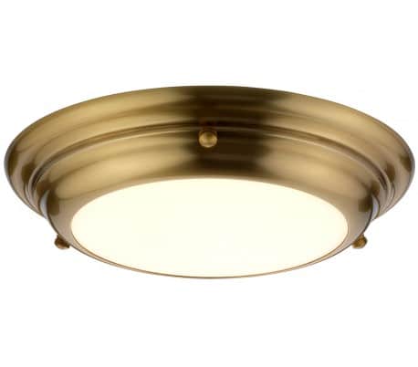 Welland Badeværelseslampe i stål og glas Ø24,5 cm 1 x LED - Aldret messing