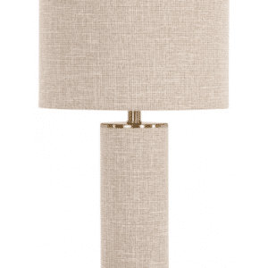 JOLINE Bordlampe i jern og linned H61 x Ø35 cm 1 x E27 - Messing/Beige