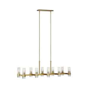 Geneva lineær lysekrone i messing