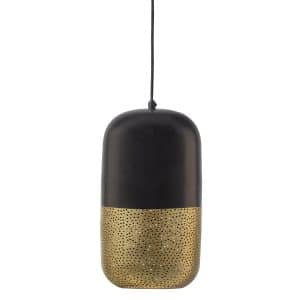 WOOOD EXCLUSIVE Tirsa loftlampe, rund - messing og sort metal (H:36)